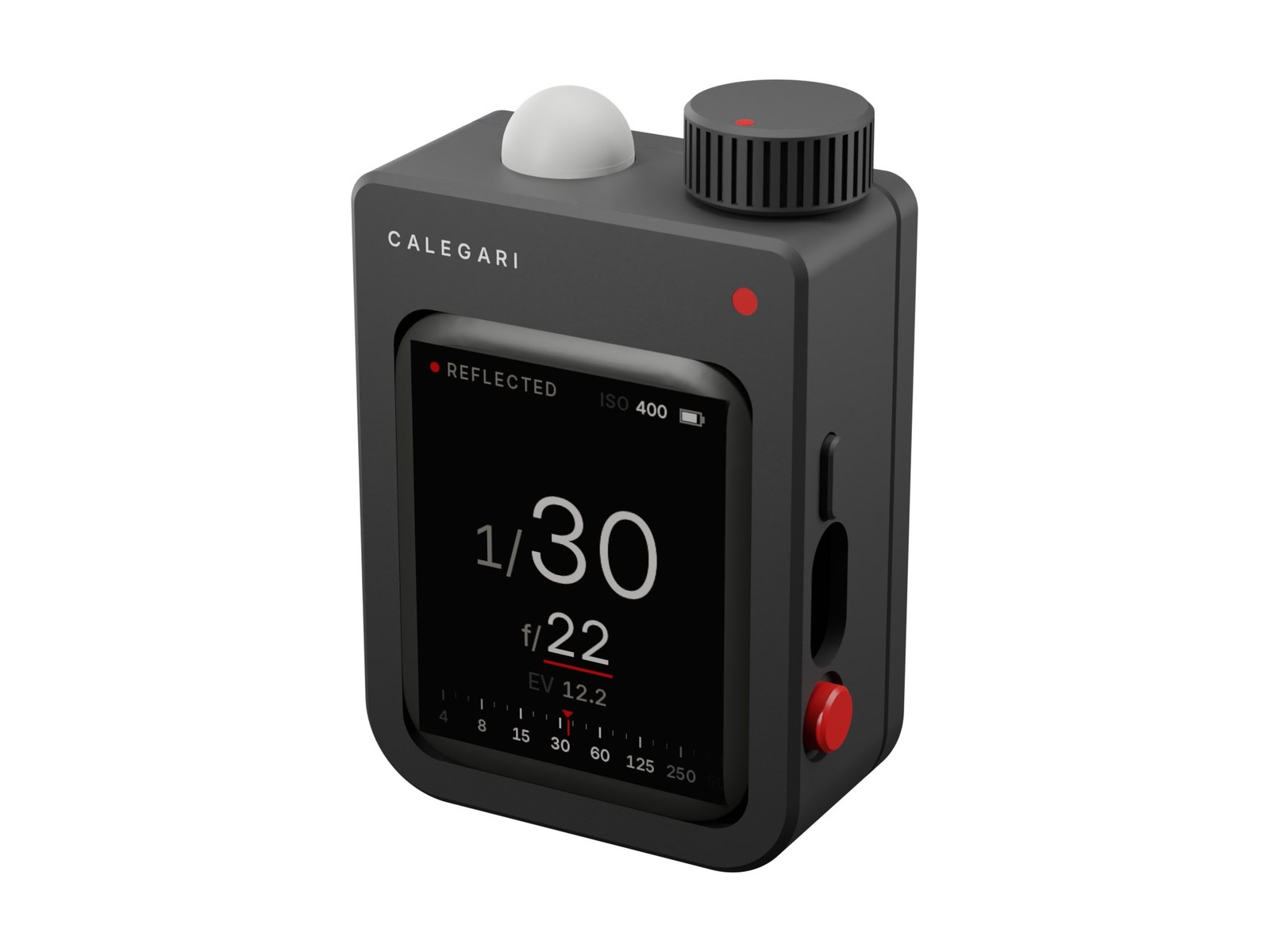 Calegari Meter, three-quarter view
